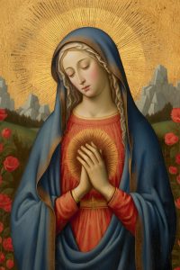 Medieval representation of Virgin Mary.