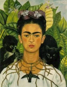 Self-Portrait with Thorn Necklace and Hummingbird" by Frida Kahlo