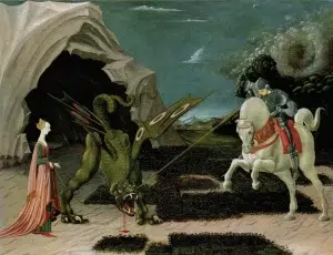The Battle of St. George and the Dragon by Paolo Uccello