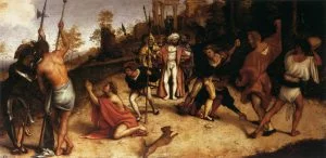 The Stoning of Saint Stephen by Lorenzo Lotto