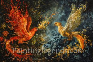 Modern Russian firebird painting