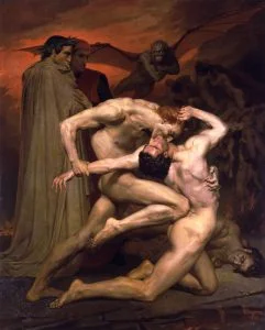 Dante and Virgil in Hell by William-Adolphe Bouguereau (1850)