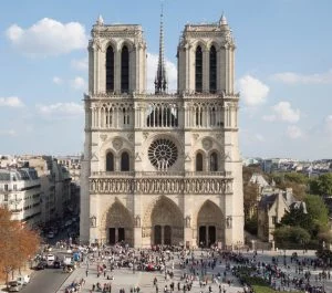 Façade de la cathédrale Notre Dame de Paris