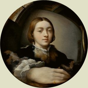 self-portrait in a convex mirror by Parmigianino