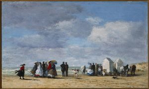 The Beach at Trouville by Eugène Boudin